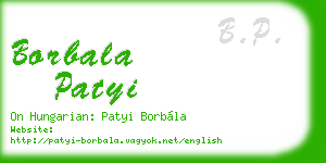 borbala patyi business card