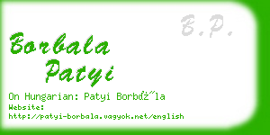 borbala patyi business card